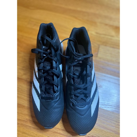 Adidas Adizero Football Cleats Black White Lace Up Molded Size 9 New No Box - Picture 1 of 3